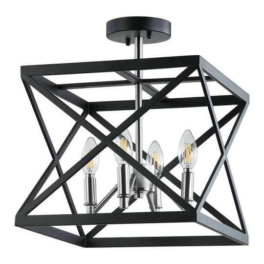 Black and Nickel Matias Flush Mount Ceiling Light by World Market