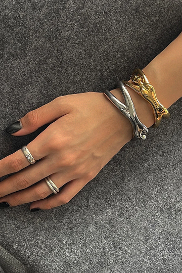 18K Gold Plated Women Body Bracelet, Female Empowerment Figure Bracelet