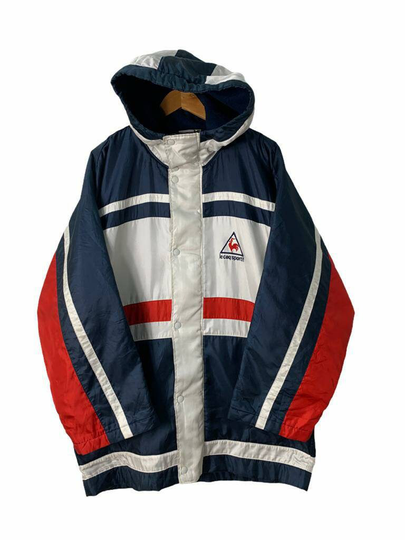 Vintage Le Coq Sportif Windbreaker Jacket Hoodie Big Logo Spell Out Pg4