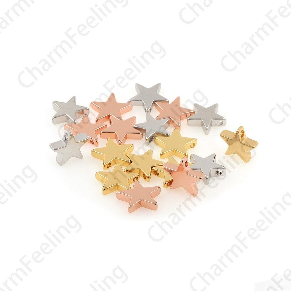 star Pendant, Gold Plated Discovery, Metal Charm, Jewelry, Charm 11.5x12mm 1Pcs