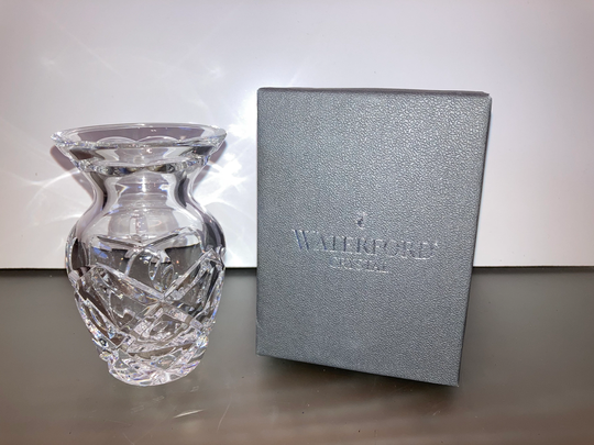 Waterford Crystal 1995 Society Flower Vase, Bud Vase 4" Tall, Posy Small New in Box