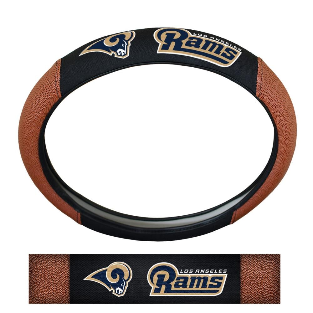 FANMATS NFL- Los Angeles Rams Sports Grip Steering Wheel Cover Leather in Brown | 62110
