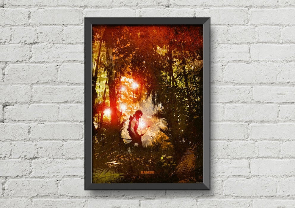 Rambo Poster, Movie Print, Movie Art, Sylvester Stallone Poster, Man Cave Art, Wall Art, Men Gift Ideas, Rambo Prints, Rambo Wall Art