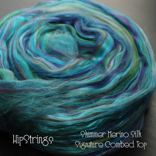 Shimmer Merino Silk Signature Blend Combed Top - 4 Oz