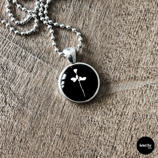 Depeche Mode Jewelry, Violator Pendant, Rose Necklace, Enjoy The Silence, Fan Art