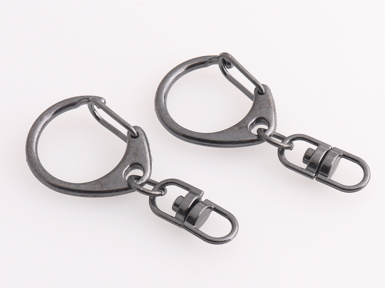 Key Chain Holder With Clasp Push Gate Snap Hooks Lanyard Swivel Connector Gunmetal 20Pcs