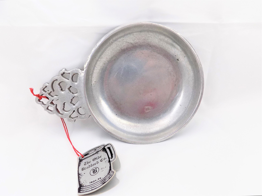 The Olde Bradford Co, Porringer Bowl, With Handle, Troy Pennsylvania Pewter, Vintage Pewter Bowl