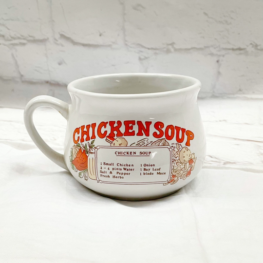 Vintage 70S Large Chicken Soup Recipe Mug Novelty