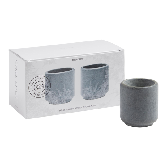 Chill Shot Whiskey Stone Shot Glasses 2 Pack: Gray - Soapstone by World Market