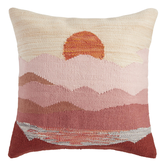 Warm Sunset Indoor Outdoor Patio Throw Pillow by World Market