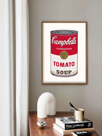 Andy Warhol Tomato Soup Pop Art Poster, Print, Campbell Poster, Kitchen Wall Decor