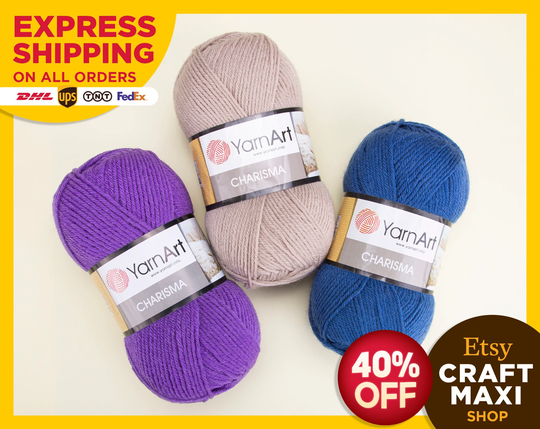 Yarnart Charisma - Knitting Yarn, 80% Wool, Acrylic, Wool Cardigan Sweater Winter Blend, 3.52 Oz, 218.72 Yds