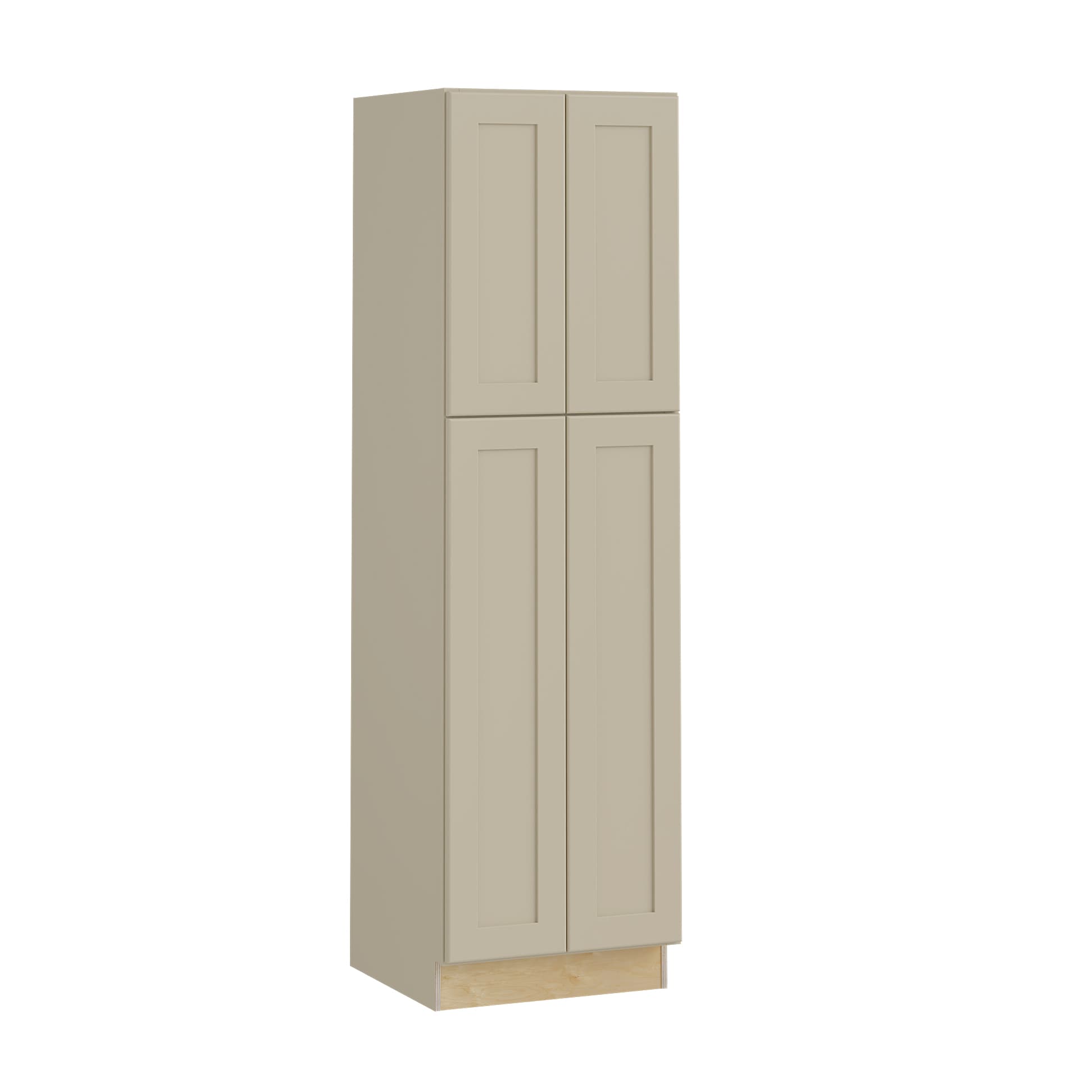 Luxxe Cabinetry 24-in W x 84-in H x 21-in D Norfolk Blended Cream Painted Door Base Fully Assembled Semi-custom Cabinet in Off-White | VLC242184-NBC