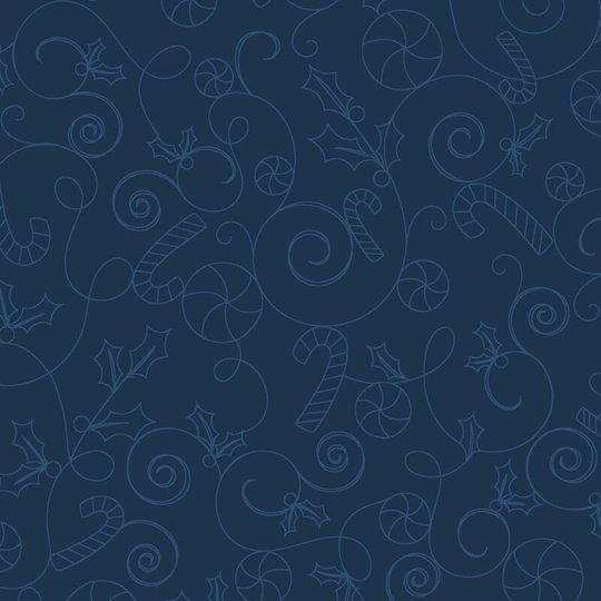 Navy Christmas Swirl Fabric, Maywood Studio Cup Of Cheer Candy Scroll 10209-N Kimberbell, Quilt Blender Fabric By The Yard, Cotton