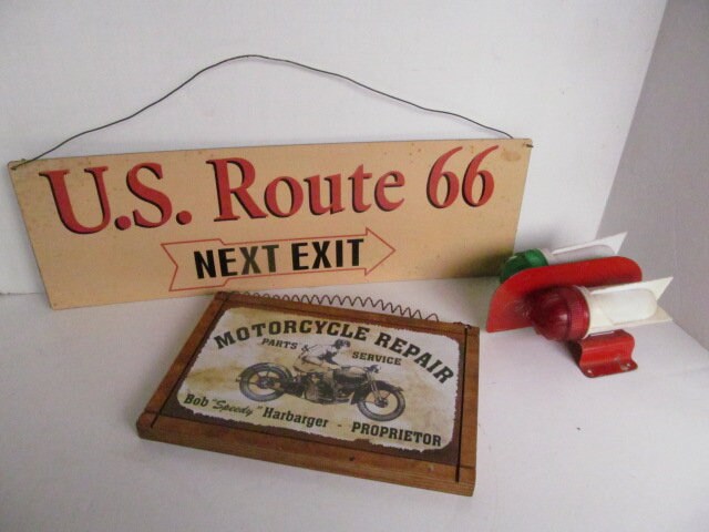 Us Route 66 Next Exit Motorcycle Wall Hangings Man Cave Decor Gift For Him Dad's Garage Vintage Car Signs Rt Sign