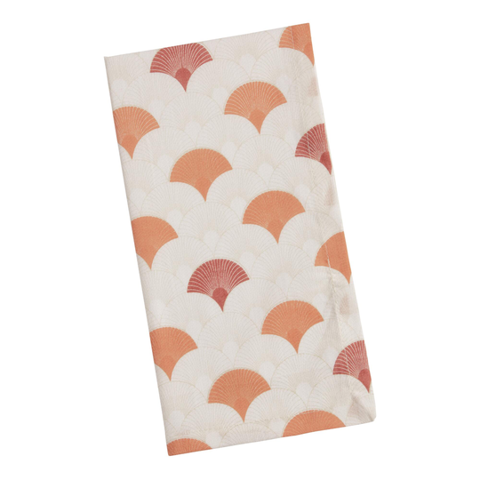 Coral and Pink Fan Napkins Set of 4 - Cotton by World Market