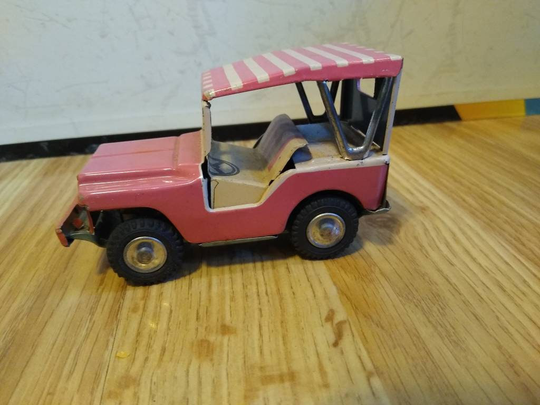 Vintage Tonka Friction Car 1963 With Surrey 1960's Beach Elvis Hawaii Pressed Steel Toy
