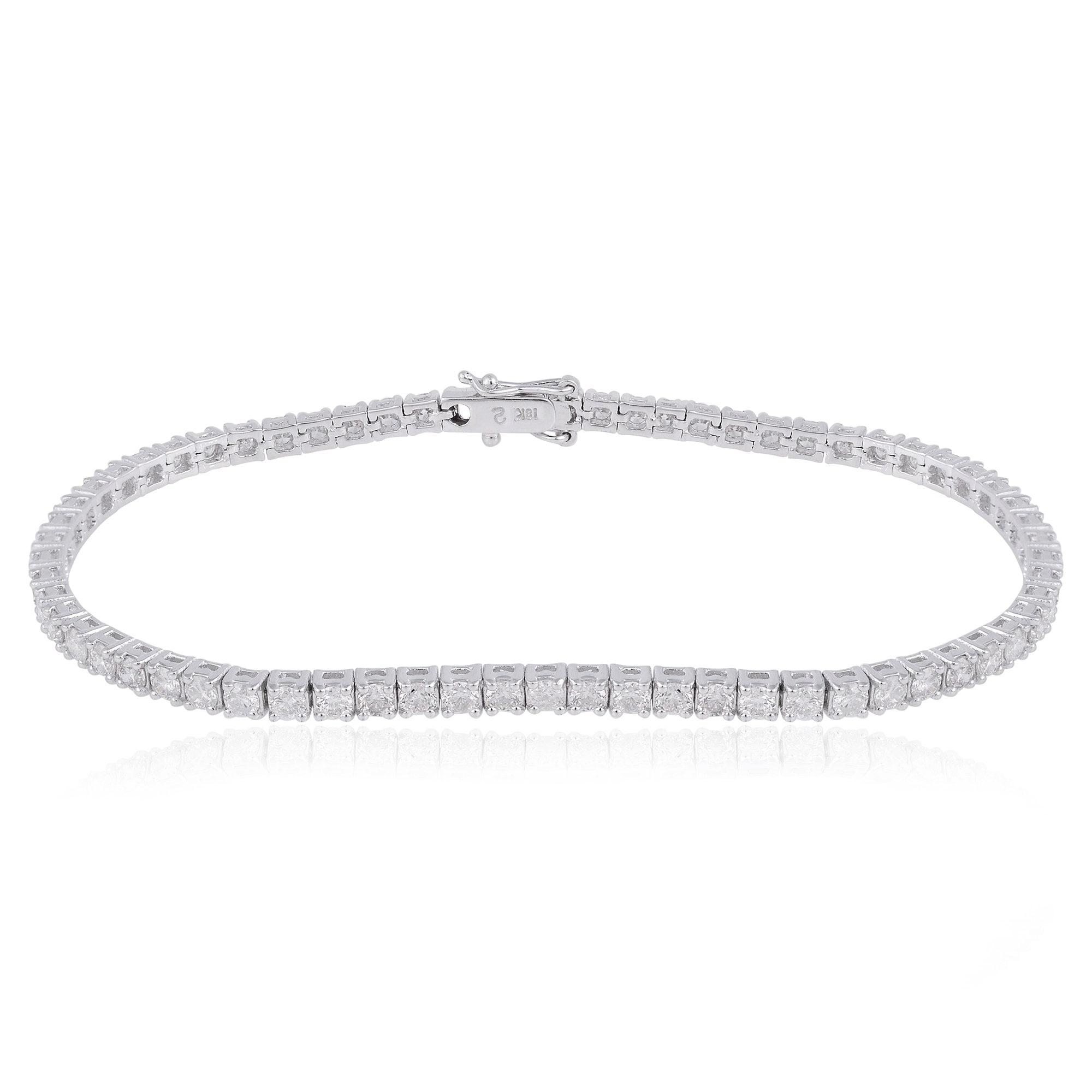 Solid 14K White Gold Natural 4.30 Ct. Si Clarity Hi Color Diamond Tennis Bracelet Handmade Fine Jewelry 7 Inches Long