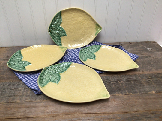 Lemon Plates From Portugal Set Of Four Tapas Or Seafood Plates