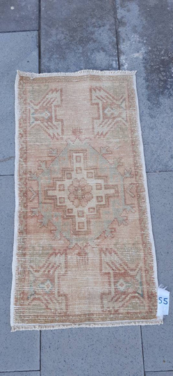 1'5x2'8 Ft/Free Shipping Small Rug, Vintage Oushak Rug, Turkish Rug, Pastel Rug Persian Distressed Rug, Pirimitive