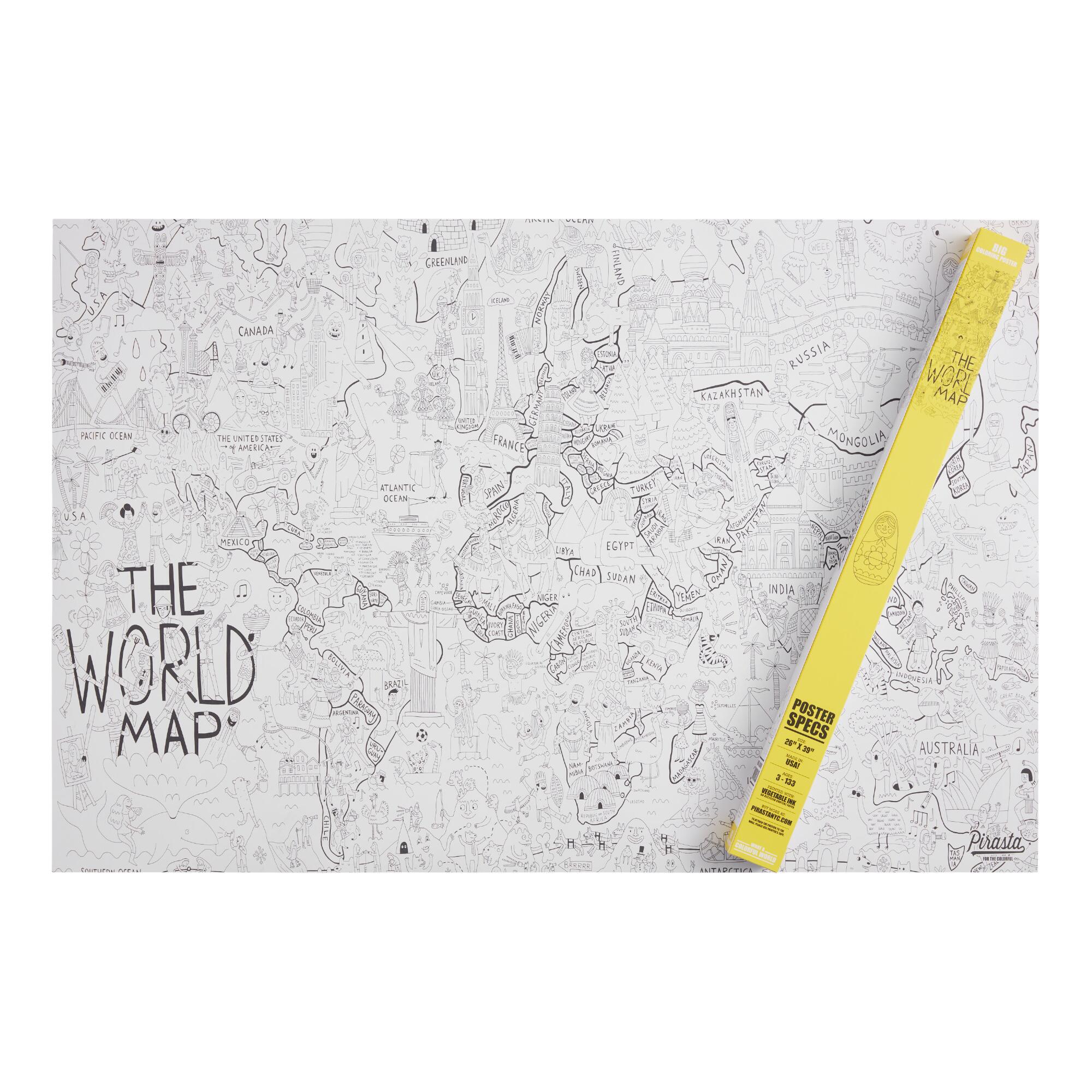 Pirasta What a Colorful World Coloring Poster: White - Paper by World Market