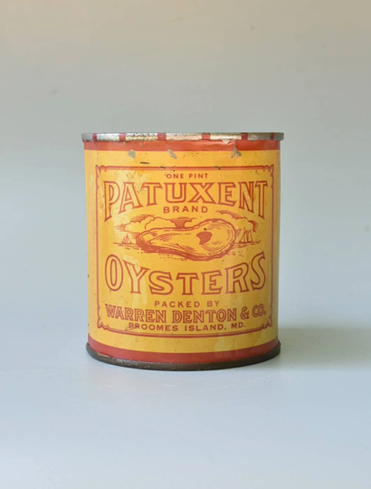 Vintage Oyster Tin Warren Denton Pint Size Advertising Can From Broomes Island Maryland