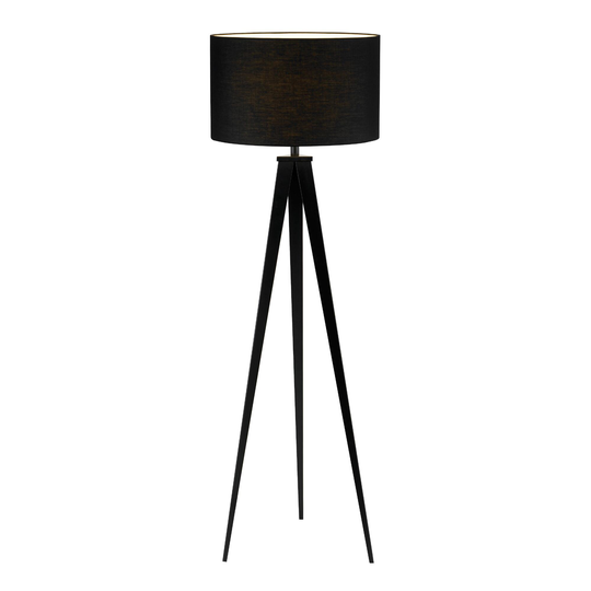 Black Metal Tripod Director Floor Lamp by World Market