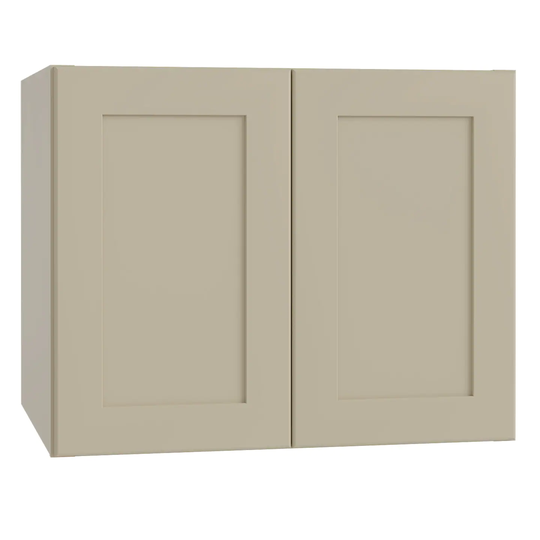 Luxxe Cabinetry Norfolk 36-in W x 24-in H x 12-in D Blended Cream Painted Door Wall Fully Assembled Semi-custom Cabinet (Shaker Door Style)