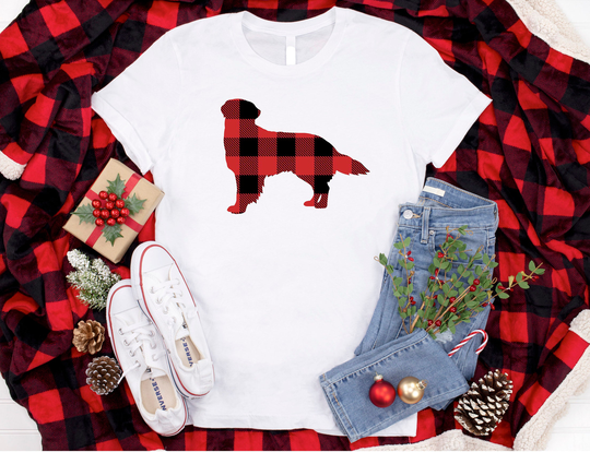 Golden Retriever Buffalo Plaid, Christmas Shirt, Lover, Holiday Shirts