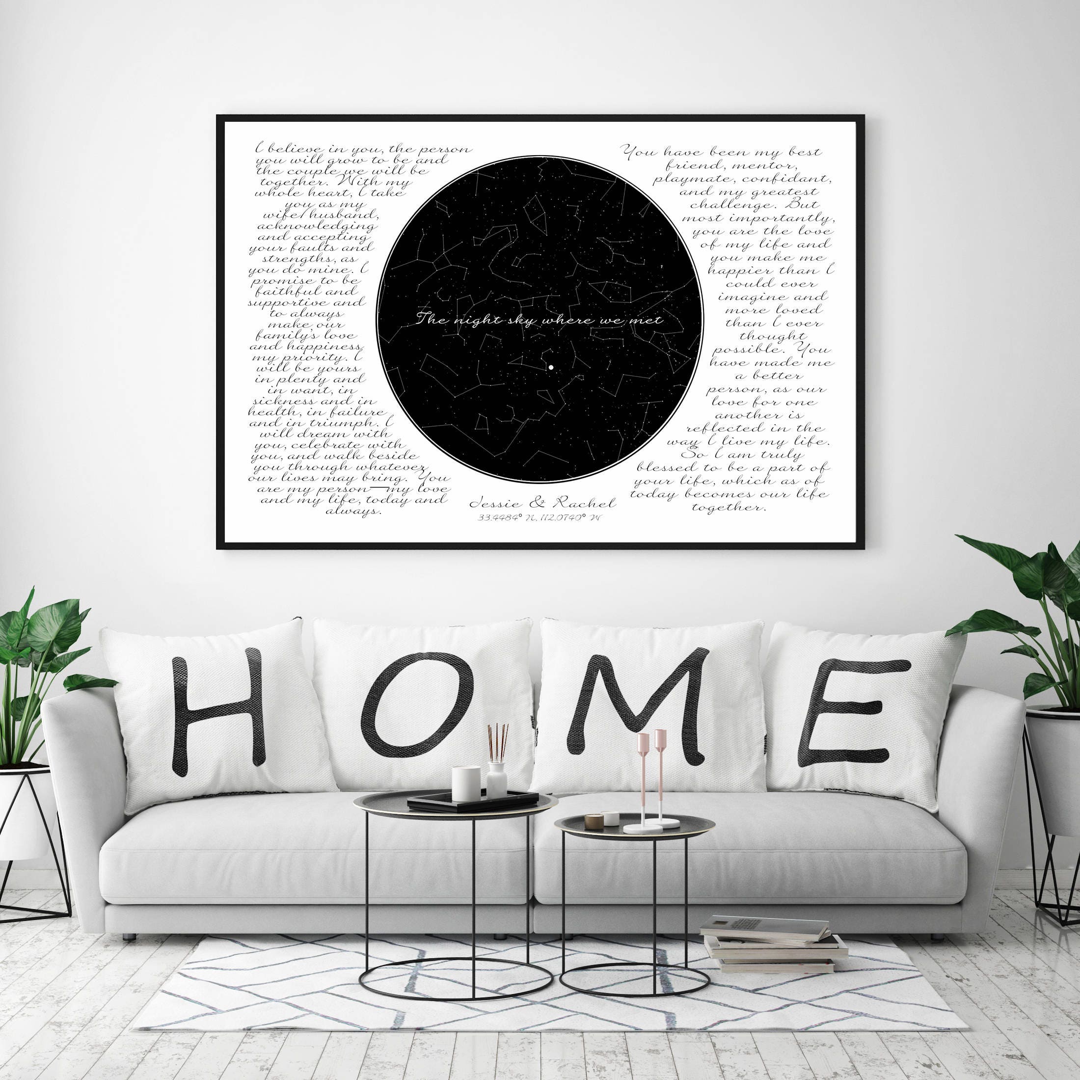 One Year Anniversary Gift, Gift For Him, Custom Paper Anniversary, Sky Map, Personalized Night Star Map