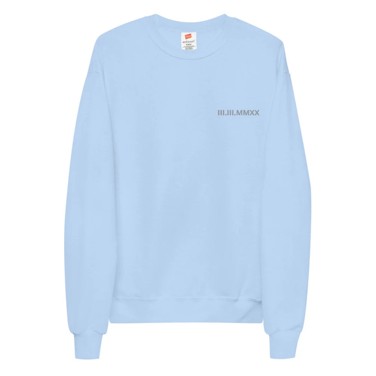 Custom Embroidered Roman Numeral Couple Crew Neck Sweater, Couples Pullover Sweatshirt, Personalized Couple Anniversary