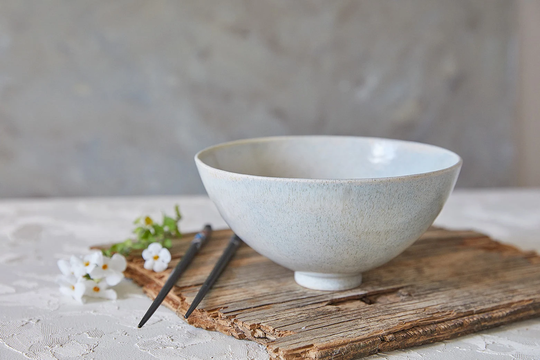 Ceramic Ramen Bowl, Stone-Gray Pottery Serving Salad Nesting Modern Kitchen Dish, Japanese Noodles Bowl
