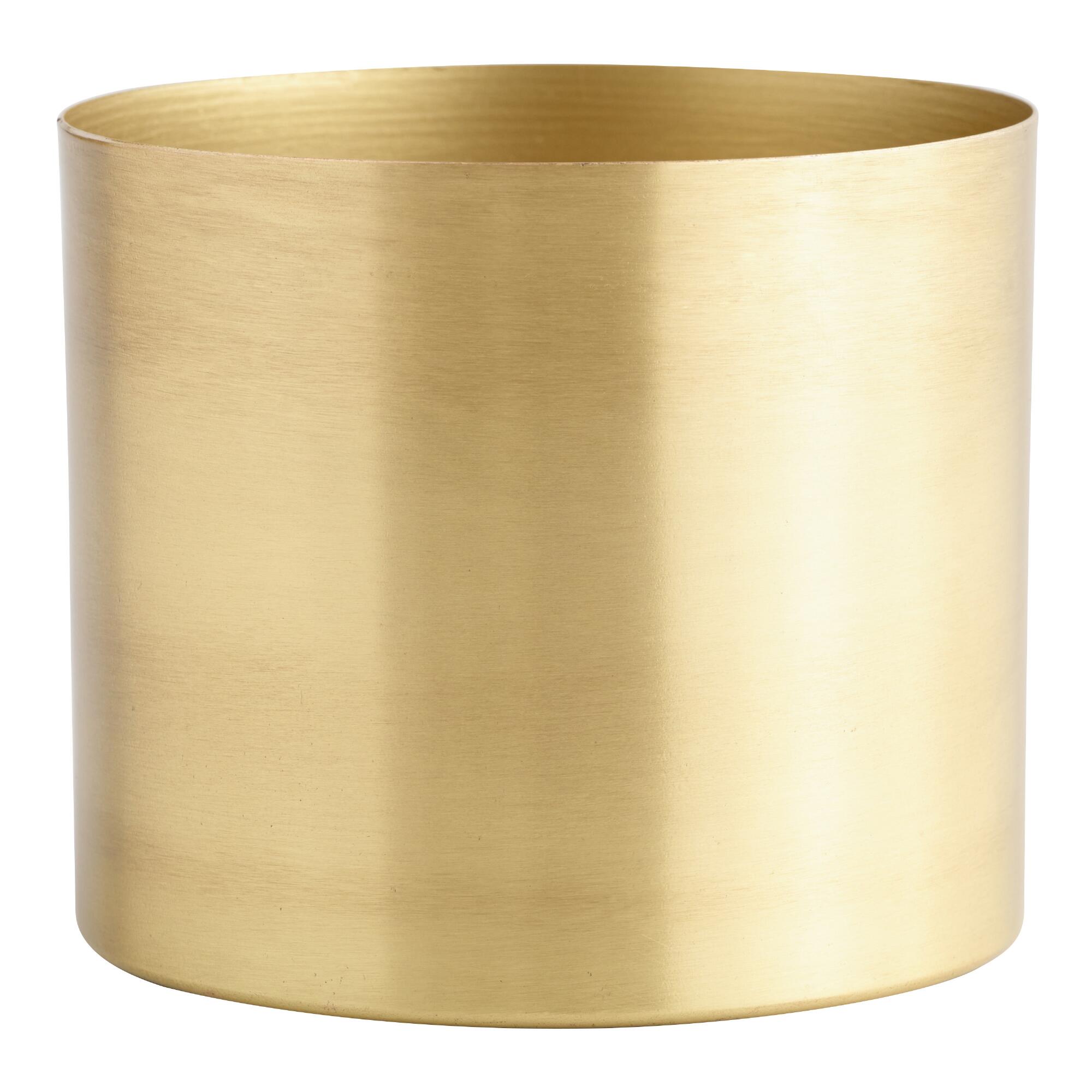 Small Brass Planters Set of 2: Metallic/Gold by World Market