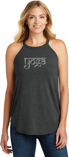Sanskrit Yoga Text Ladies Tri Blend Rocker Tanktop = Sanskrit-Dt137L
