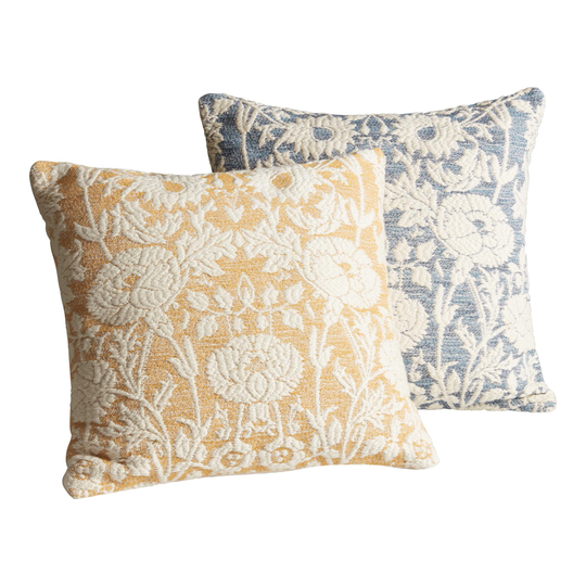 Ivory Floral Applique Throw Pillow - 18" Square by World Market