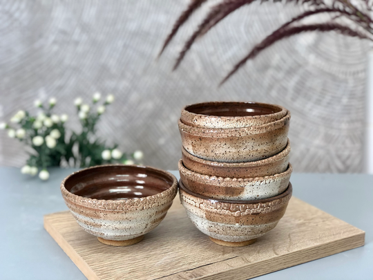 6 Ceramic Pottery Ramen Bowls