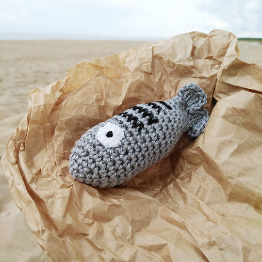 Crochet Fish, Small Mackerel, Dinner, Seafood, Dish, Montessori, Pretended Play, Waldorf, Kitchen, Shop