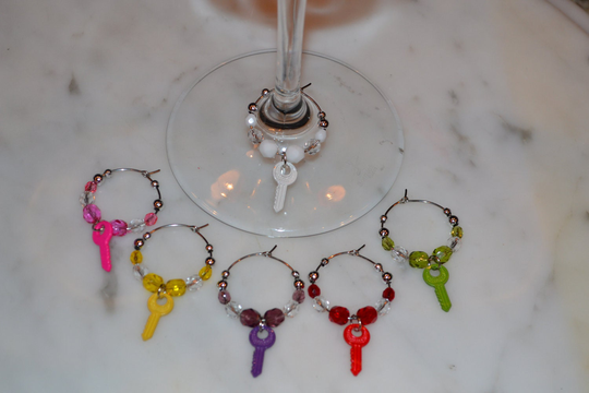 Key Keys Locksmith To My Heart Wine Charms W/Pouch