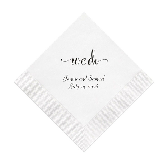 We Do Wedding Napkins Personalized Set Of 100 Choose Red Or Any Color Modern Contemporary Usa