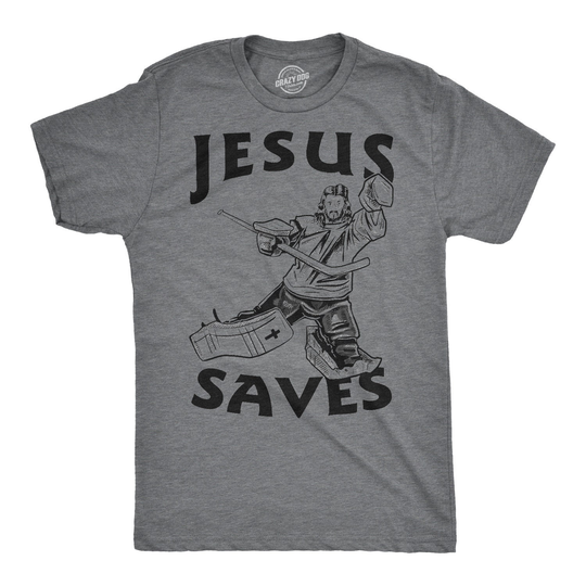 Jesus Saves Hockey T Shirt, Mens Sports Tee, Gifts For Guys, Gift Player, Goalie