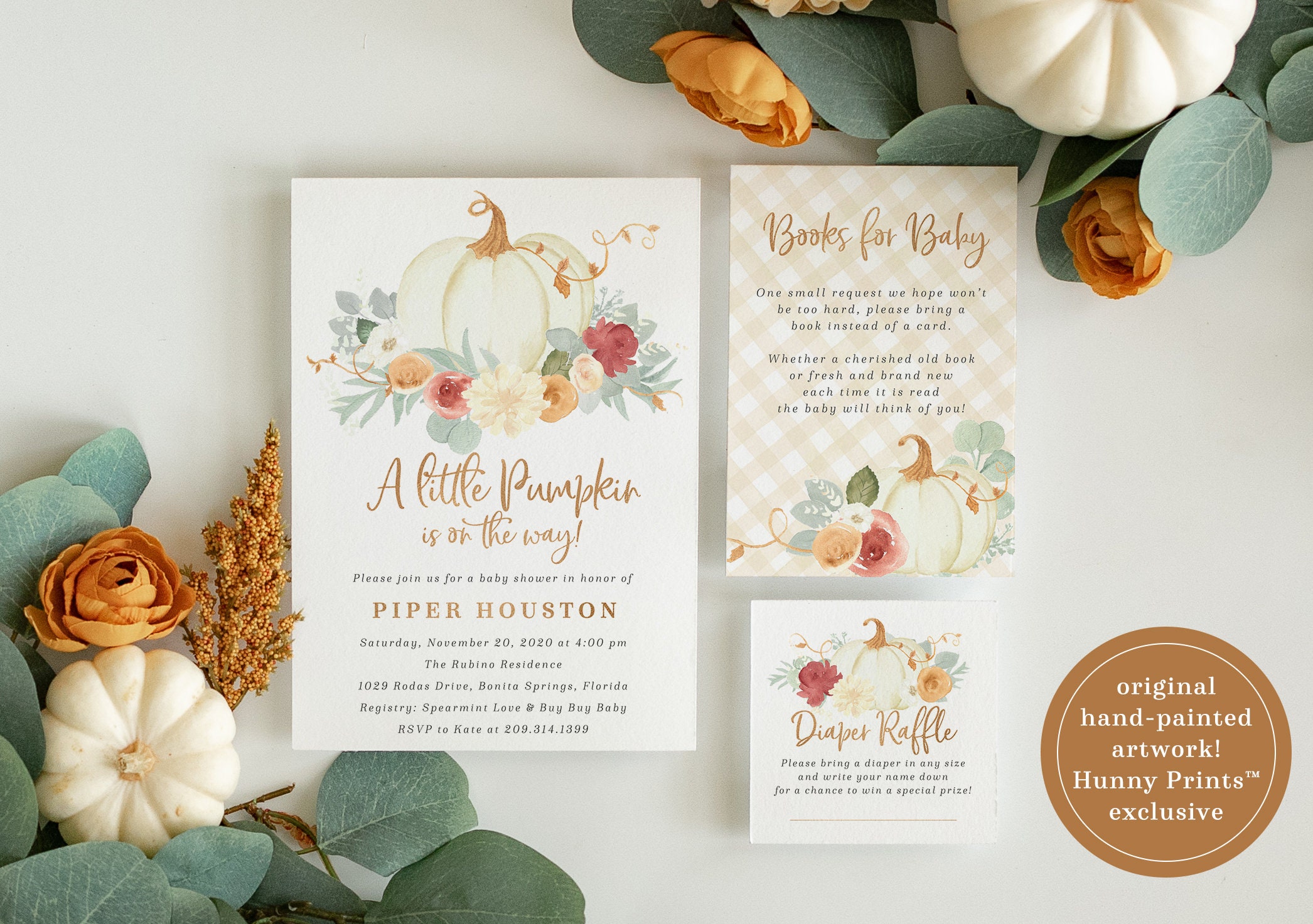 Little Pumpkin Baby Shower Invitation, Fall Invite, Gender Neutral Invitepiper
