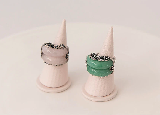 Jade Twin Ring, Korean Traditional Hanbok Accessory, Adjustable Design Ring