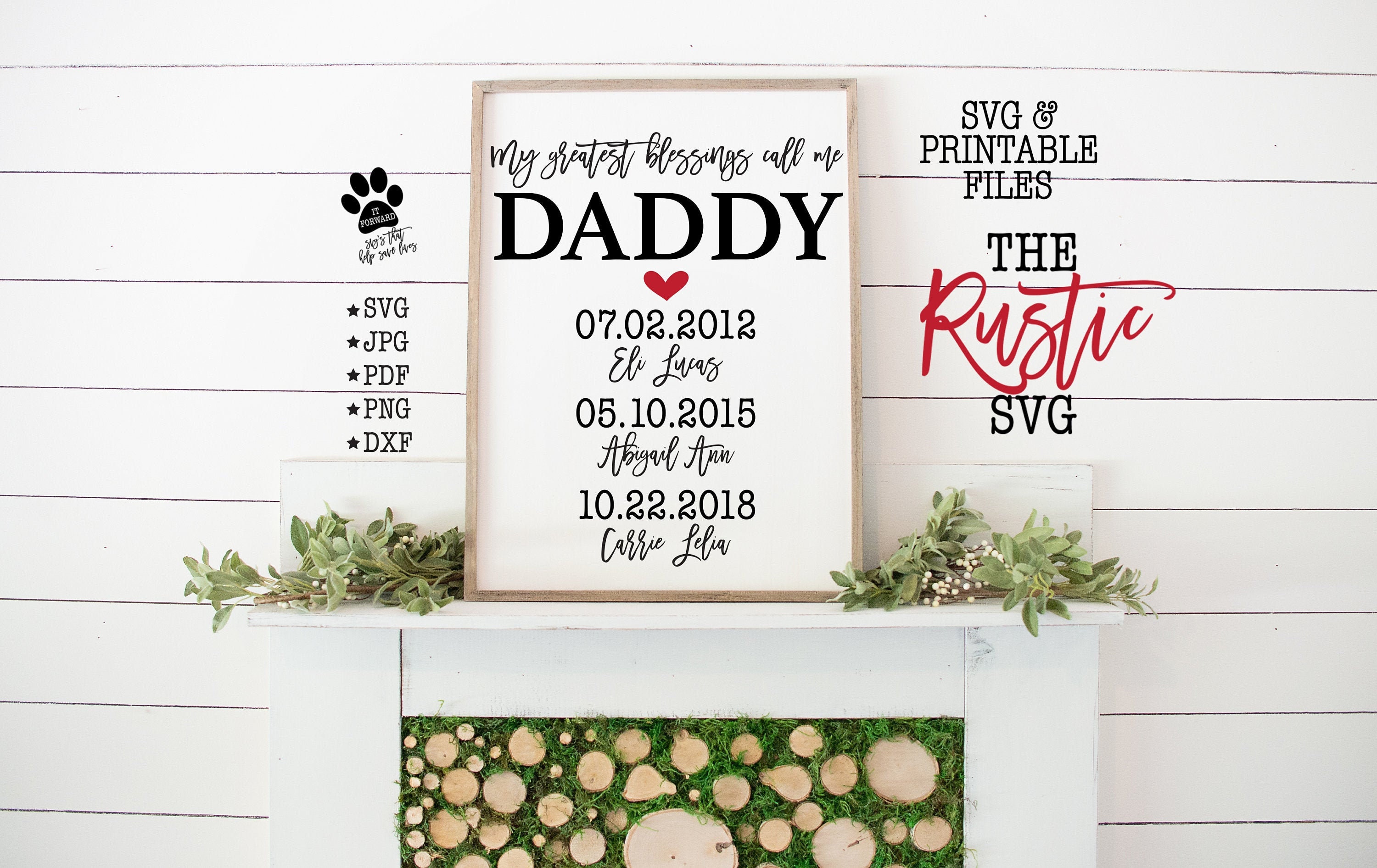 My Greatest Blessings Call Me Daddy, Children's Names, Dad Svg, Name Sign, Blessings, Father's Day Gift, Svg, Cricut, Silhouette, 002