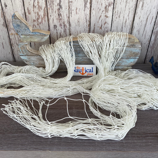 White Nylon Fish Netting - 5 Ft Wide & Sold By The Foot 2" Holes Soccer, Batting, Slow Feed Decorative Fishing Net Nautical Decor