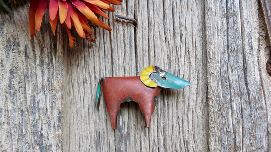 Recycled Scrap Metal Miniature Sheep - 2.5" Tall, Repurposed, Scrap Art, Small Figurine, Sheep, Goat, Ram, Rustic, Industrial