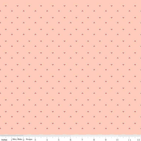 Peach & Coral Triangle Fabric, Riley Blake Beneath The Western Sky C11197, Quilt Fabric By Yard, 100% Cotton Blender
