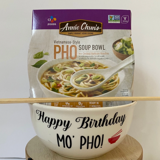 Pho Bowl, Bowl Set, Ramen Noodle Funny Birthday Gift, Pho With Chopsticks, Bowl Gift, Birthday Gift