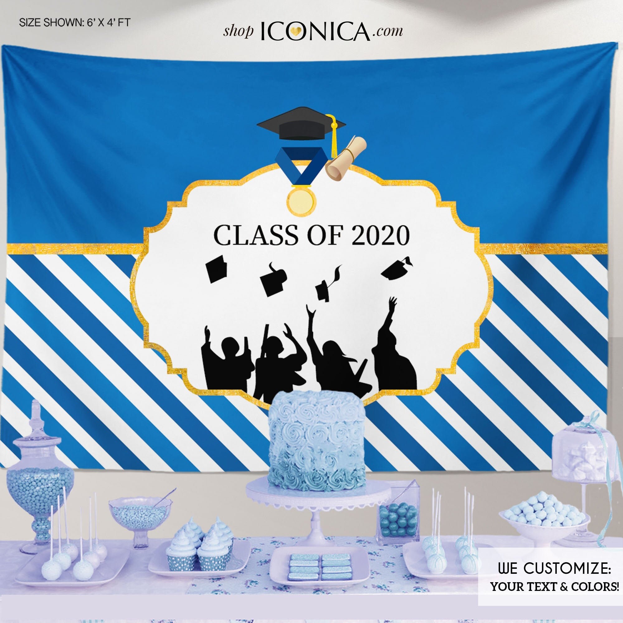 Graduation Party Backdrop Class Of 2020, Grad Party, Virtual Backdrop, Grad, Graduate Banner, Printed Or Printable File, Bgr0002