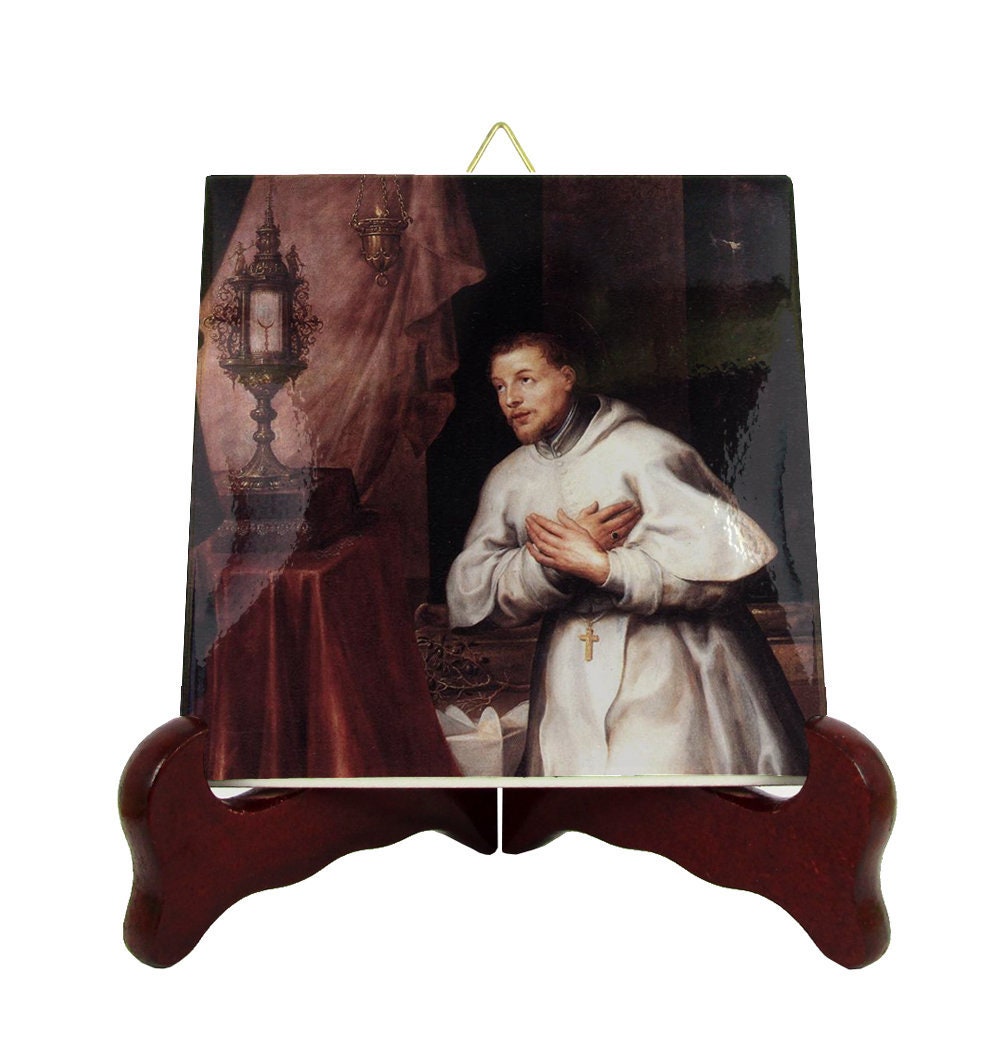 Saint Norbert Of Xanten - Decorative Ceramic Tile Handmade in Italy St Catholic Saints Saint