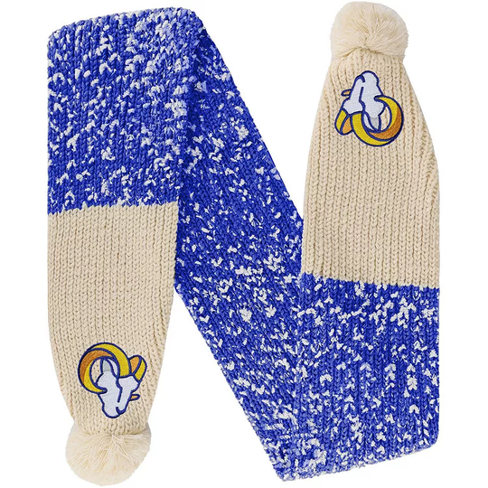 FOCO Los Angeles Rams Confetti Scarf with Pom, LAR Blue